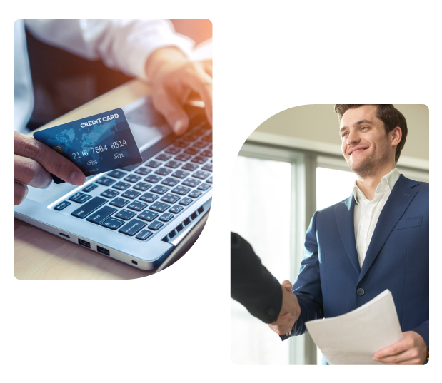 Banking advisor Shaking hands and Credit card